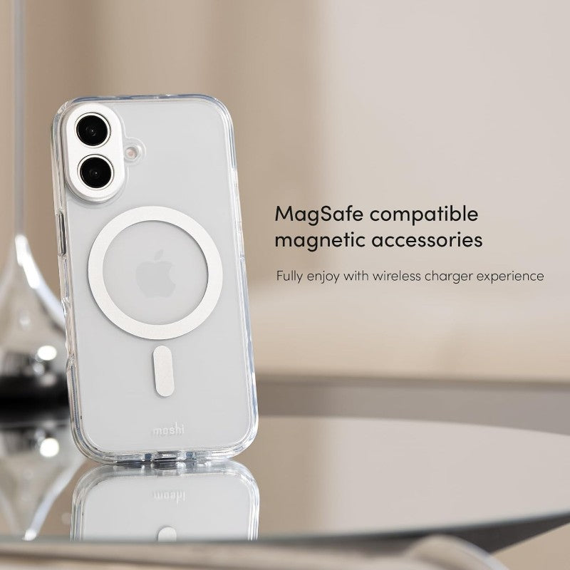 Moshi iGlaze MagSafe dėklas iPhone 16 Pro Max (Luna Sidabrinė)