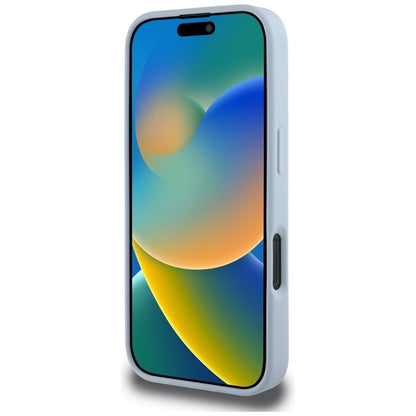Guess Grained Big 4G Logo Small Classic Logo – dėklas, skirtas iPhone 16 Pro (mėlynas)