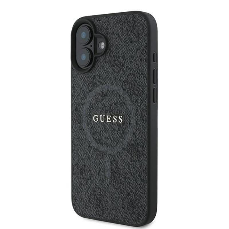 Guess 4G Ring Classic Logo MagSafe - dėklas iPhone 16 Plus (juodas)