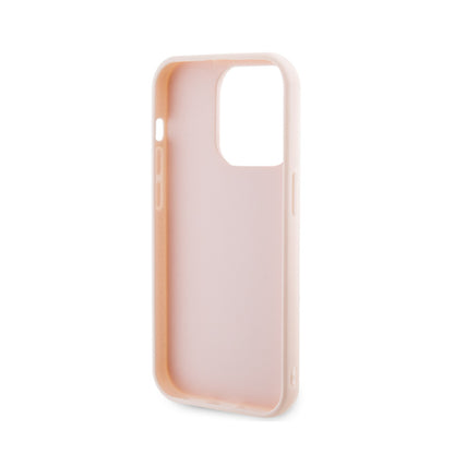 Karl Lagerfeld 3D Rubber Glitter Logo – dėklas, skirtas iPhone 15 Pro Max (rožinis)