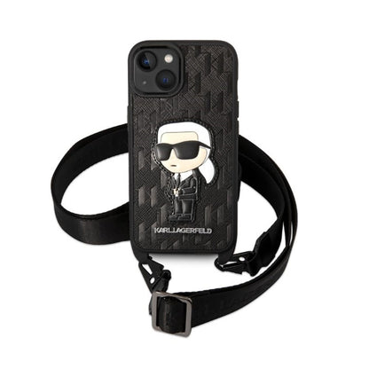 Karl Lagerfeld NFT monograma Ikonik antsiuvas – dėklas „iPhone 14 Plus“ (juodas)