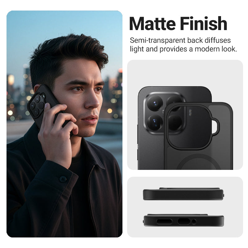 Crong Hybrid Matte Magnetic - Xiaomi 15T Pro MagSafe dėklas (juodas)