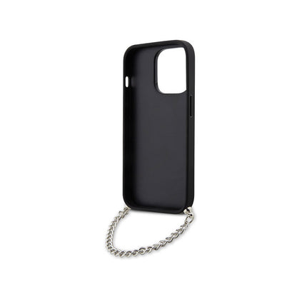 Karl Lagerfeld Saffiano Monogram Chain – Dėklas iPhone 14 Pro (juodas)