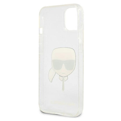 Karl Lagerfeld Karl's Head Glitter – dėklas, skirtas „iPhone 13 mini“ (sidabrinis)