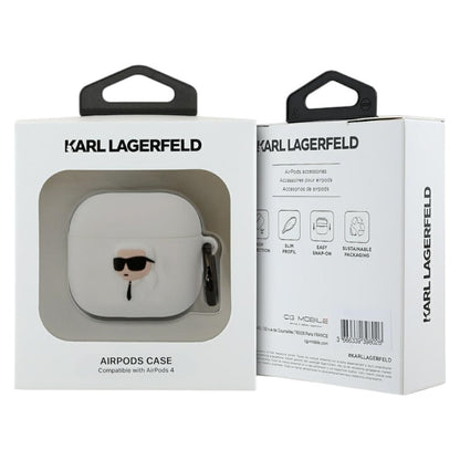 Karl Lagerfeld 3D silikoninis NFT – „AirPods 4“ dėklas (baltas)