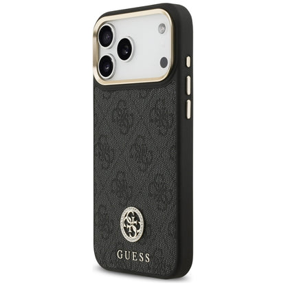 Guess 4G Strass Logo MagSafe dėklas iPhone 17 Pro Max (juodas)