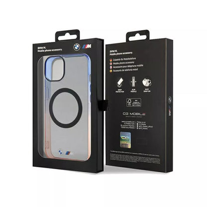 BMW Gradient Bumper MagSafe – dėklas, skirtas iPhone 15 (pilkas)