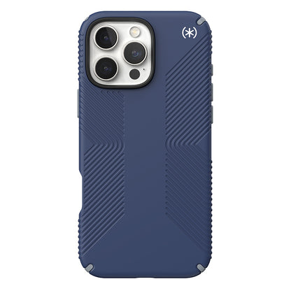 Speck Presidio2 Grip - Dėklas skirtas iPhone 16 Pro Max (Pakrantės mėlyna / Dulkėta pilka / Balta)