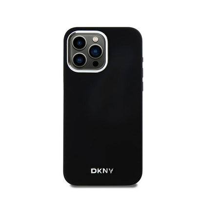 DKNY Liquid Silicone Small Metal Logo MagSafe – dėklas iPhone 15 Pro Max (juodas)
