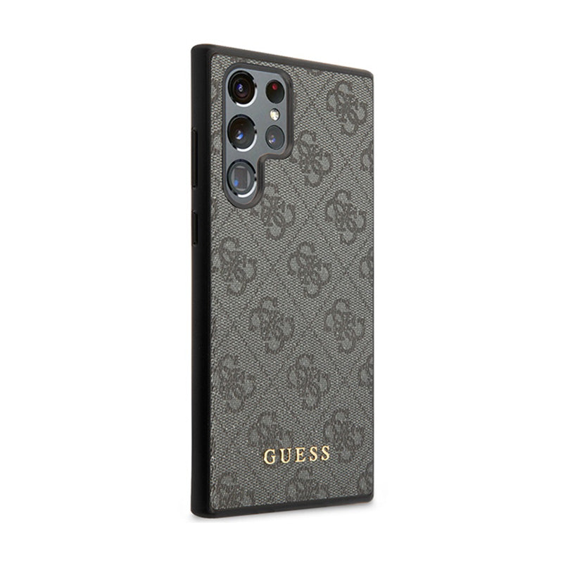 Guess 4G Metal Gold Logo – dėklas, skirtas „Samsung Galaxy S24 Ultra“ (juodas)