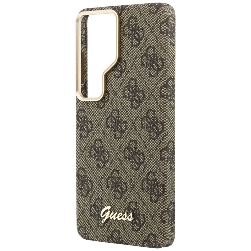 Guess 4G Script MagSafe dėklas – Samsung Galaxy S26 Ultra (rudos spalvos)