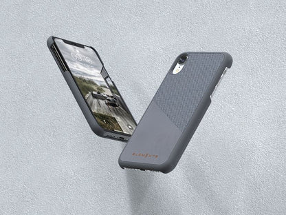 Nordic Elements Original Hel – Dėklas iPhone XR su tikru klevo medžiu (vidutiniškai pilka)