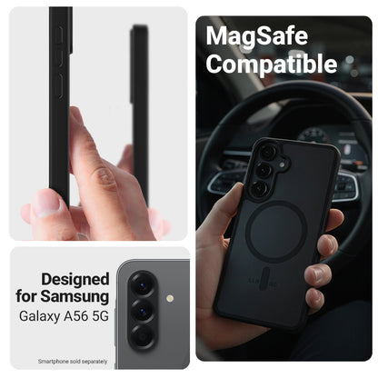Crong Hybrid Matte Magnetic - MagSafe dėklas Samsung Galaxy A56 (Rožinis)