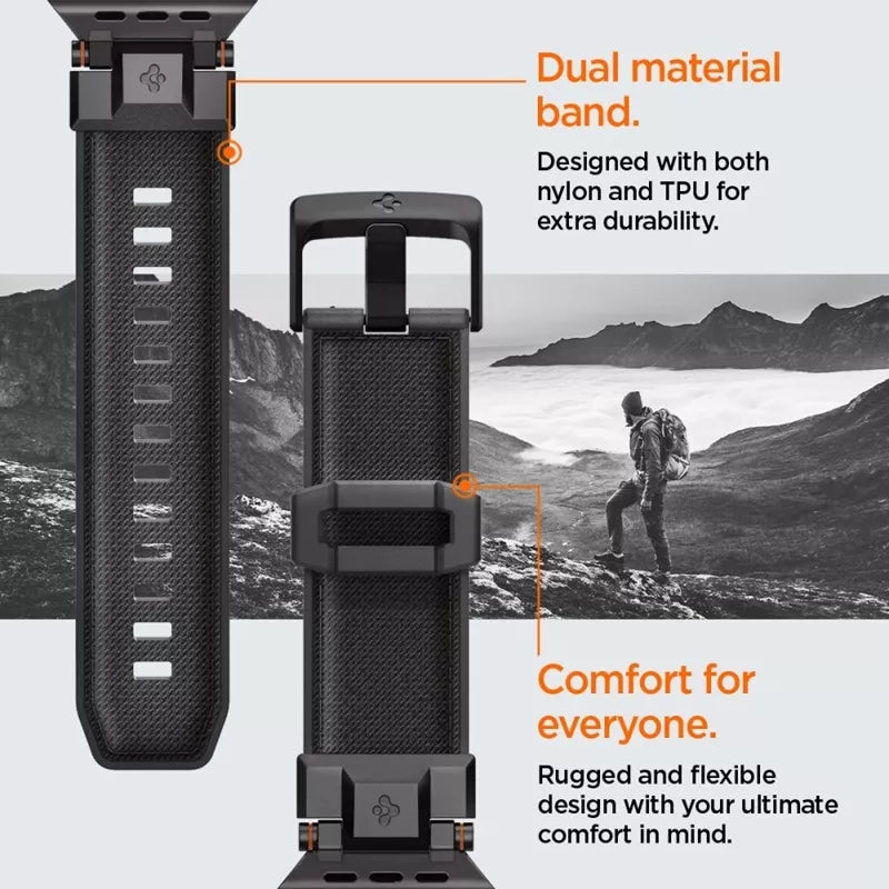 Spigen DuraPro Armor – juosta, skirta „Apple Watch 44/45/46/49 mm“ (juodas leidimas)
