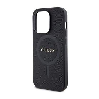 Guess Saffiano MagSafe – "iPhone 14 Pro Max" dėklas (juodas)