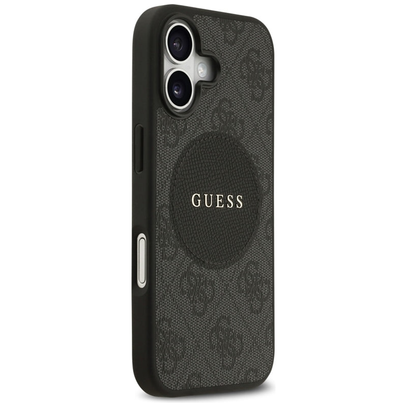 Guess 4G Circle Classic Logo MagSafe dėklas – iPhone 17 (juodas)