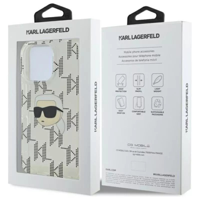 Karl Lagerfeld IML Karl Head Electroplated - dėklas iPhone 16 Pro Max (skaidrus)