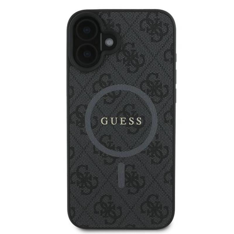 Guess 4G Ring Classic Logo MagSafe - dėklas iPhone 16 Plus (juodas)