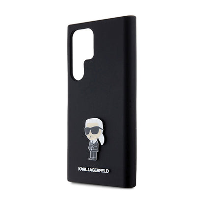 Karl Lagerfeld Silicone Ikonik Metal Pin – Dėklas Samsung Galaxy S24 Ultra (juodas)