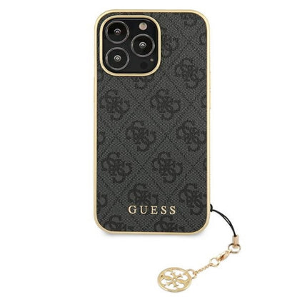 Guess 4G Charms Collection – dėklas, skirtas „iPhone 13 Pro Max“ (pilkos spalvos)
