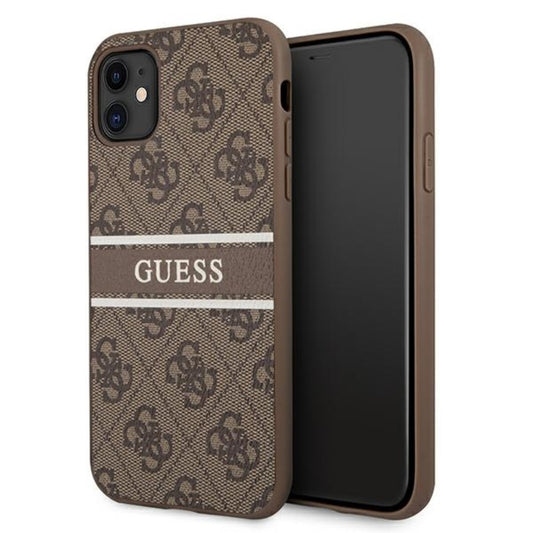 Guess 4G Printed Stripe – iPhone 11 dėklas (ruda)