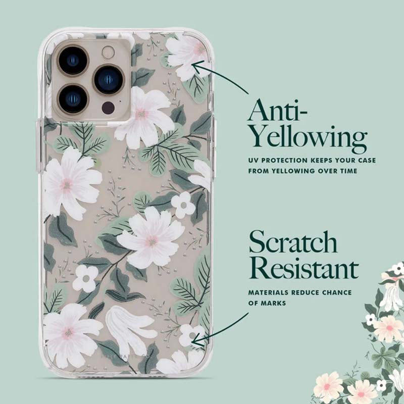 Rifle Paper Skaidrus dėklas, skirtas „iPhone 14 Pro Max“ (Gluosnis)