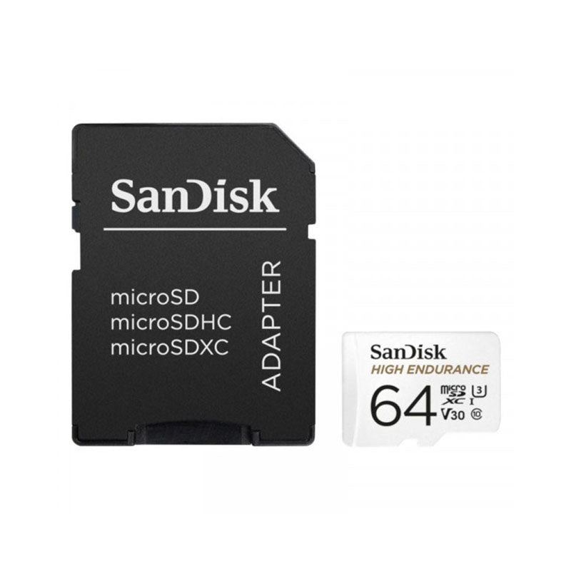 SanDisk High Endurance microSDXC – atminties kortelė 64 GB, 10 klasė, UHS-I, 100/40 MB/s, su adapteriu