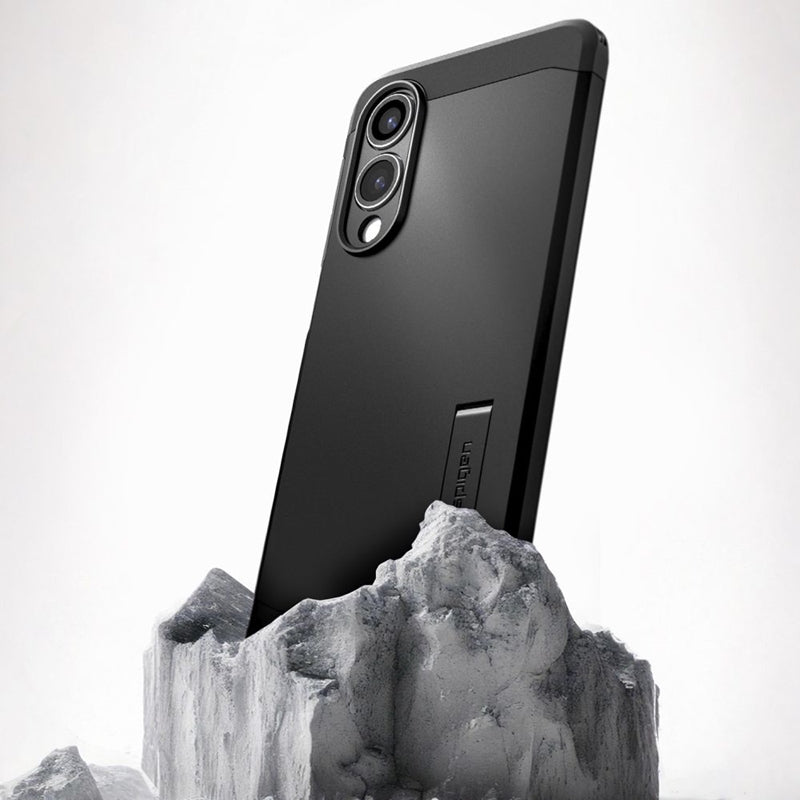 Spigen Tough Armor MagSafe – Dėklas, skirtas Samsung Galaxy S25 Edge (juodas)