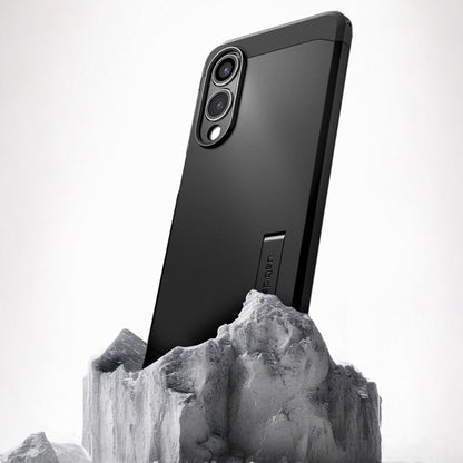 Spigen Tough Armor MagSafe – Dėklas, skirtas Samsung Galaxy S25 Edge (juodas)