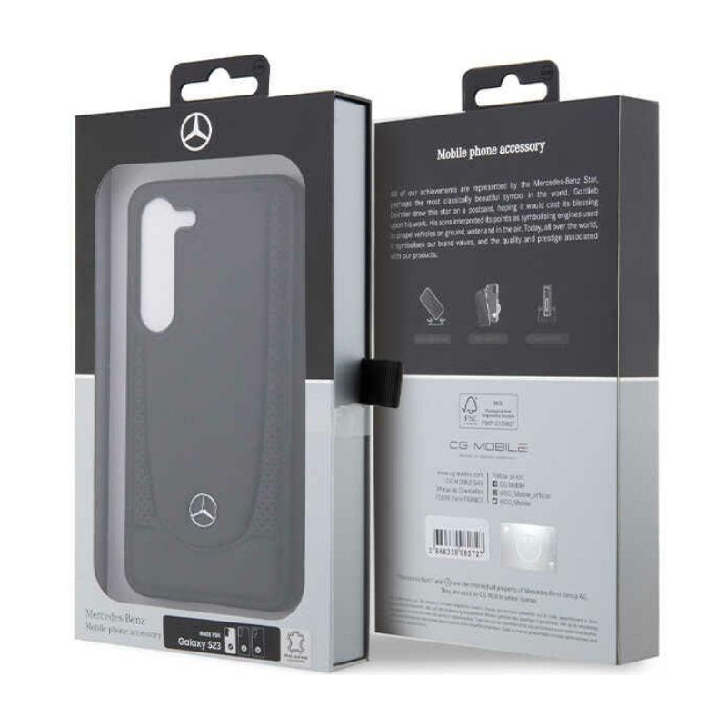 „Mercedes Leather Urban Line“ dėklas – Samsung Galaxy S23 FE (juodas)