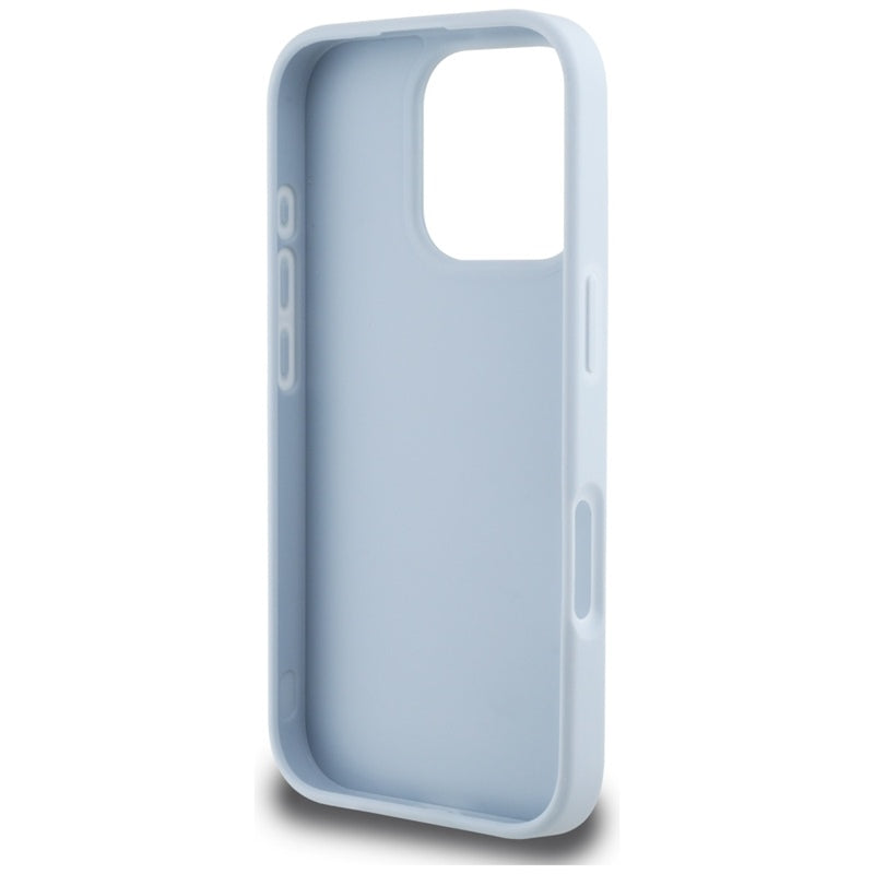 Guess Grained Big 4G Logo Small Classic Logo – dėklas, skirtas iPhone 16 Pro (mėlynas)