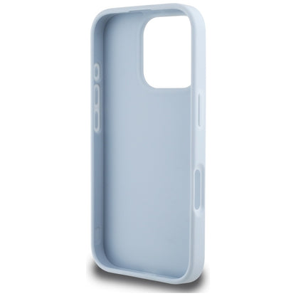 Guess Grained Big 4G Logo Small Classic Logo – dėklas, skirtas iPhone 16 Pro (mėlynas)