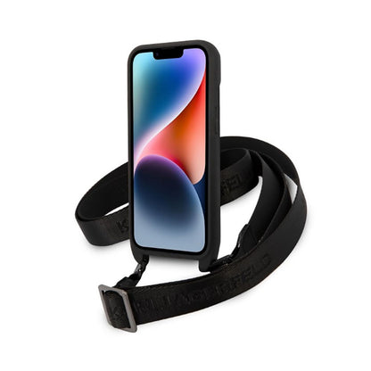 Karl Lagerfeld NFT monograma Ikonik antsiuvas – dėklas „iPhone 14 Plus“ (juodas)