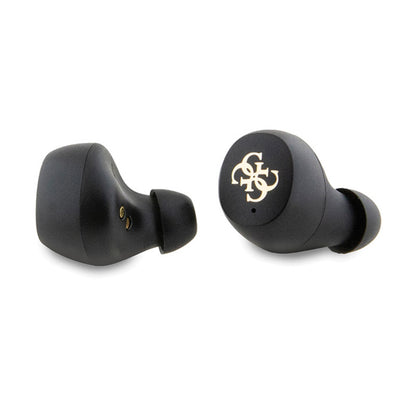 Guess 4G metalinis logotipas – TWS ENC „Bluetooth“ ausinės + įkrovimo dėklas (juodas)