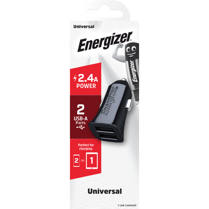 Energizer Classic - Automobilinis įkroviklis 2x USB-A 2.4A 12W (juodas)