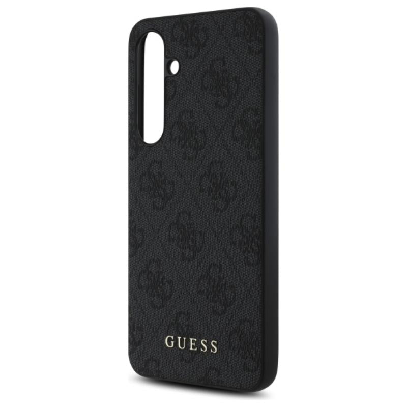Guess 4G Metal Gold Logo – dėklas Samsung Galaxy S24 FE (pilkas)