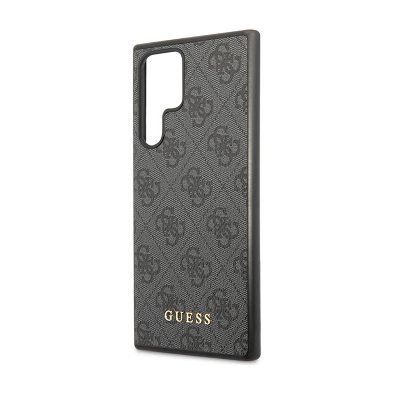 Guess 4G Metal Gold Logo – dėklas, skirtas „Samsung Galaxy S24 Ultra“ (juodas)