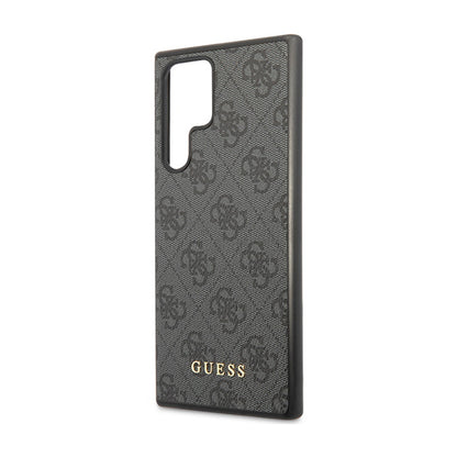 Guess 4G Metal Gold Logo – dėklas, skirtas „Samsung Galaxy S24 Ultra“ (juodas)