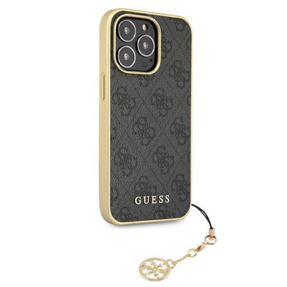 Guess 4G Charms Collection – dėklas, skirtas „iPhone 13 Pro Max“ (pilkos spalvos)