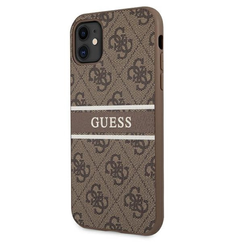 Guess 4G Printed Stripe – iPhone 11 dėklas (ruda)