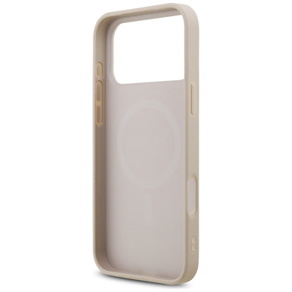 Guess Odinio 4G Triangle Strass dėklas iPhone 17 Pro Max (rožinis)