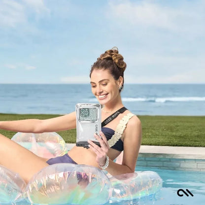 Case-Mate vandeniui atsparus plūduriuojantis dėklas – vandeniui atsparus išmaniojo telefono dėklas (sidabrinis chromas)