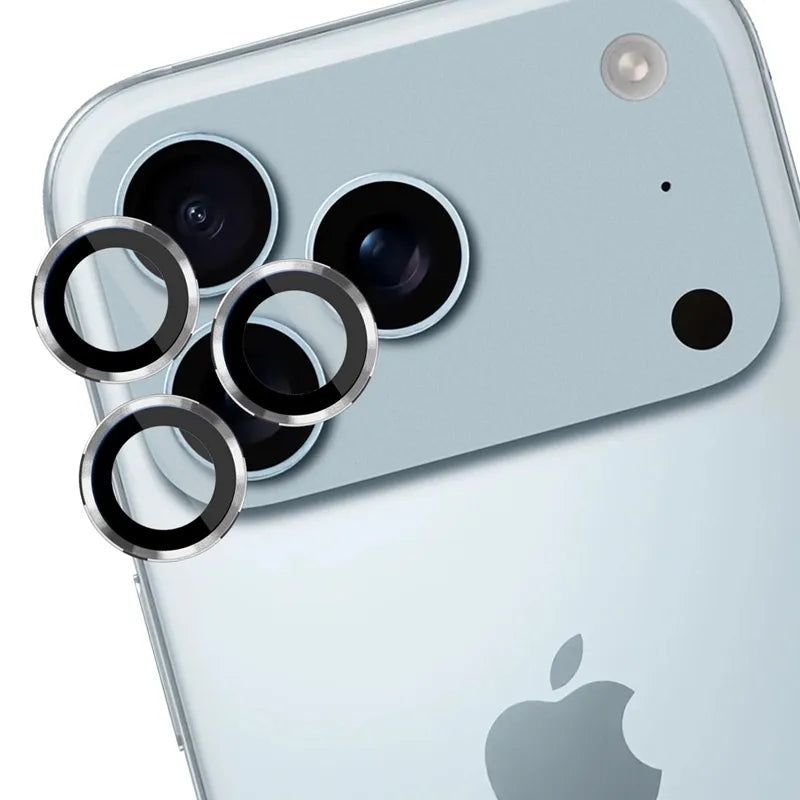 3mk Apsauga objektyvui Pro – Grūdintas stiklas objektyvui, skirtas iPhone 17 Pro / iPhone 17 Pro Max (Sidabrinė)