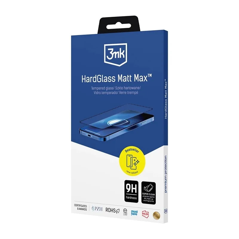 3mk HardGlass Matt Max - Matinis grūdintas stiklas, skirtas iPhone 17 Pro