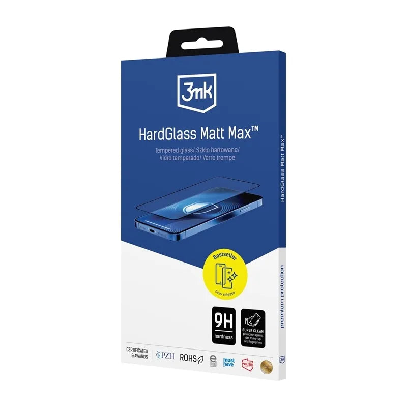 3mk HardGlass Matt Max – Matinis grūdintas stiklas, skirtas iPhone Air