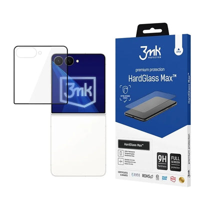 3mk HardGlass Max – grūdintas stiklas, skirtas Samsung Galaxy Z Flip 8 (priekinei pusei) (juodas)