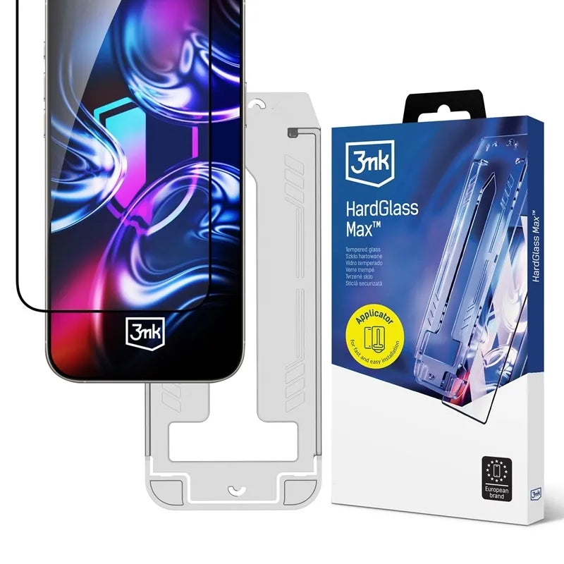 3mk HardGlass Max - Grūdintas stiklas su aplikatoriumi, skirtas iPhone Air (Juoda)