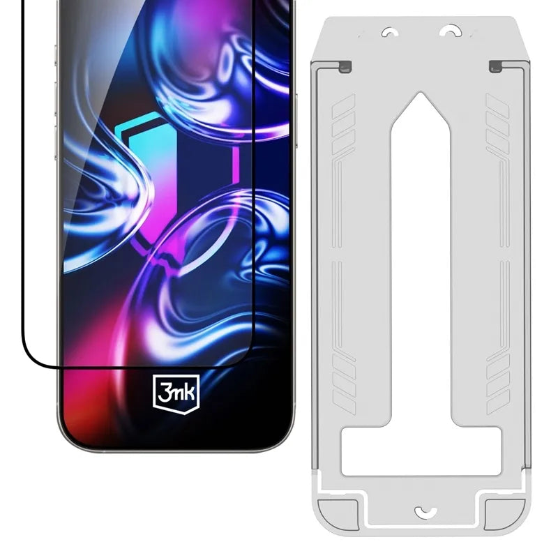 3mk HardGlass Max - Grūdintas stiklas su aplikatoriumi, skirtas iPhone Air (Juoda)