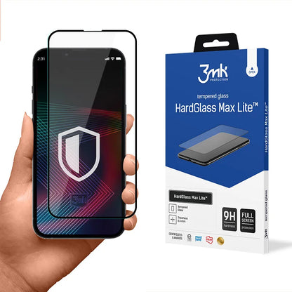 3mk HardGlass Max Lite - grūdintas stiklas, skirtas iPhone 14 / iPhone 13 / iPhone 13 Pro (juoda)