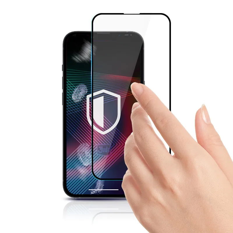 3mk HardGlass Max Lite - grūdintas stiklas, skirtas iPhone 14 / iPhone 13 / iPhone 13 Pro (juoda)